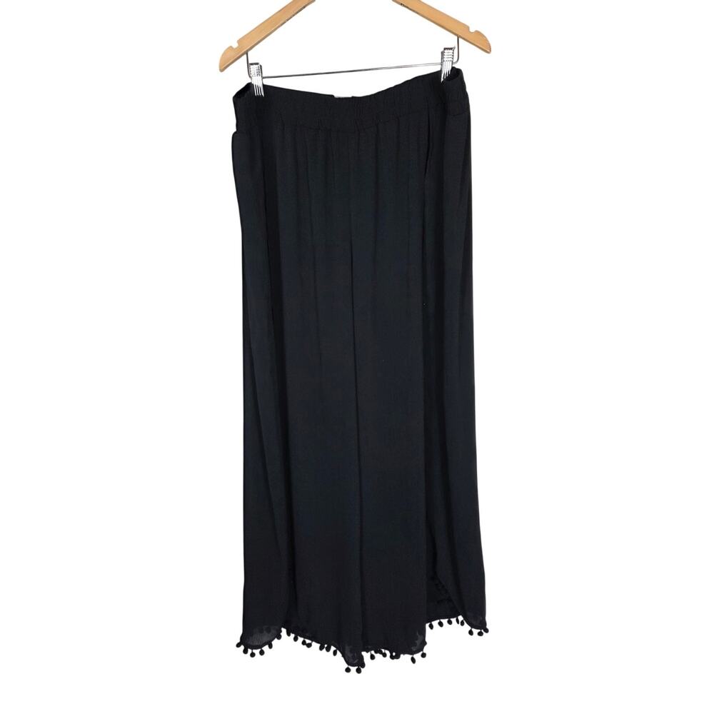 Time & Tru Woman's Sheer Black Slit Leg Swim Cover Pants Size 3X